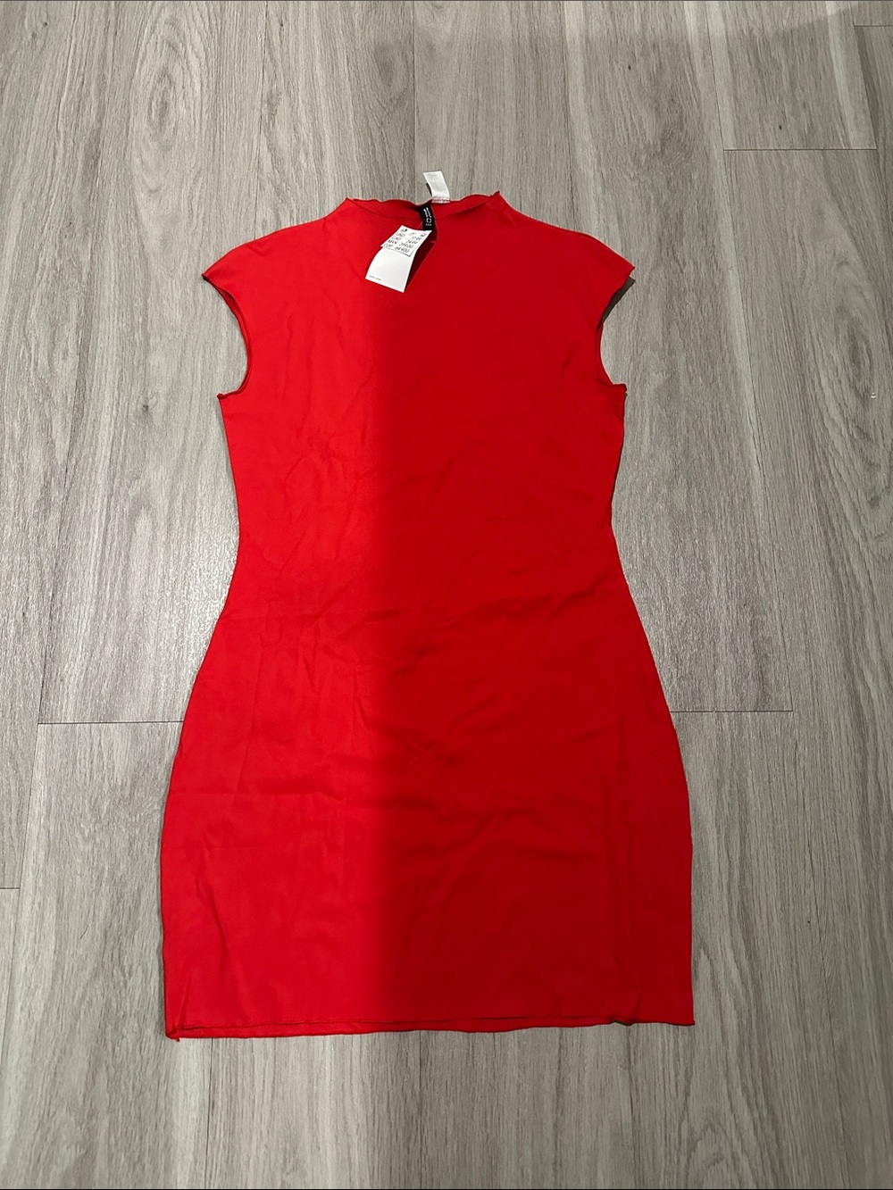 Red Cap-Sleeve Bodycon Dress - Women H& M
